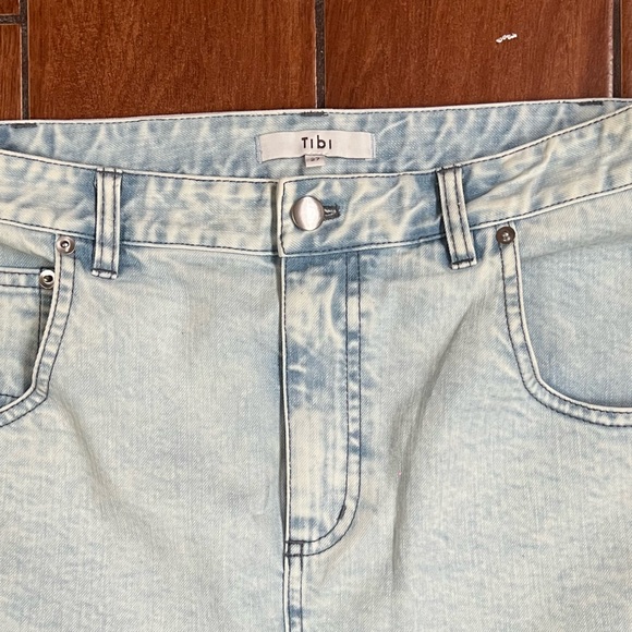 Tibi Bleach Denim Mini Skirt - Picture 2 of 7